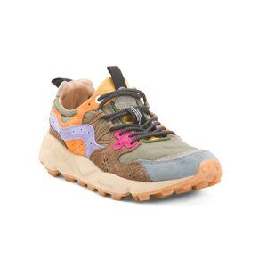 FLOWER MOUNTAIN Khaki/multi Unisex Suede Yamano 3 Sneakers